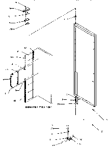 Door Hinge/trim Diagram and Parts List for SRD20S4W-P1190801WW  Amana Refrigerator
