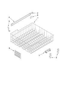 Upper Rack And Track Parts Diagram and Parts List for ADB1400AWD1  Amana Dishwasher