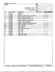 Tub Parts Page 2 Diagram and Parts List for 6544A  Norge Washer