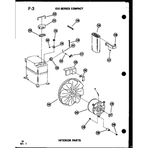 Interior Parts 1 Diagram and Parts List for 113-3NE P54975-37R Amana Air Conditioner