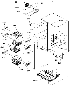 Freezer Shelves And Light Diagram and Parts List for SRD20TPW-P1190811WW  Amana Refrigerator