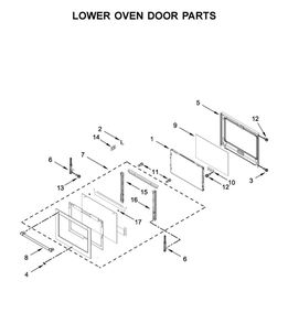 Lower Oven Door Parts Diagram and Parts List for MEW9630FZ04  Maytag Wall Oven