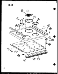 Section 12 Diagram and Parts List for RCR-700-P85727-3S  Amana Range