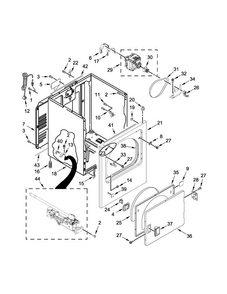 Cabinet Parts Diagram and Parts List for MGDX655DW2  Maytag Dryer