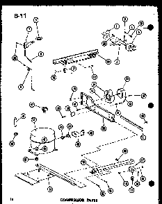 Compressor Parts Diagram and Parts List for TC18D-L-P74660-5WL  Amana Refrigerator
