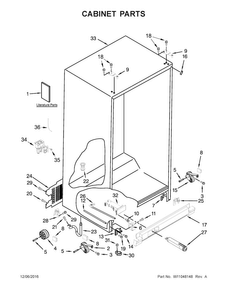 Cabinet Parts Diagram and Parts List for ASI2275FRS00  Amana Refrigerator