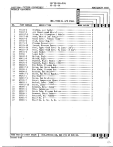 Freezer Compartment Page 2 Diagram and Parts List for 22402-0A  Admiral Refrigerator