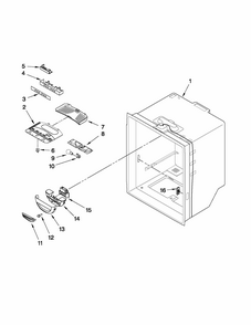 Refrigerator Liner Parts Diagram and Parts List for GB2026PEKB5  Amana Refrigerator