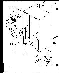 Rollers And Back Unit Diagram and Parts List for 36041W-P1122101WW  Amana Refrigerator