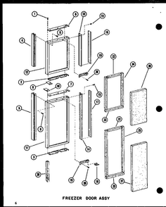 Freezer Door Assy Diagram and Parts List for SRI19C-P73320-54W  Amana Refrigerator