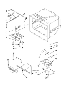 Freezer Liner Parts Diagram and Parts List for MFT2771WEM2  Maytag Refrigerator
