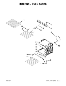 Internal Oven Parts Diagram and Parts List for JMW2327WS02  Jenn-Air Microwave