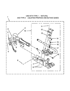 8318272 Burner Assembly Parts Diagram and Parts List for MGDC400BW0  Maytag Dryer
