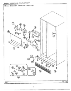 Fresh Food Compartment Diagram and Parts List for HMG621860  Admiral Refrigerator