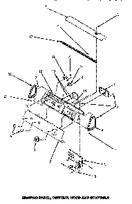 Graphic Panel, Control Hood & Controls Diagram and Parts List for LG4509W P1163612WW Amana Dryer