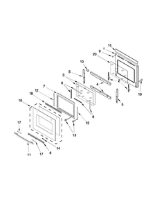 Oven Door Parts Diagram and Parts List for JJW2330WS01  Jenn-Air Wall Oven