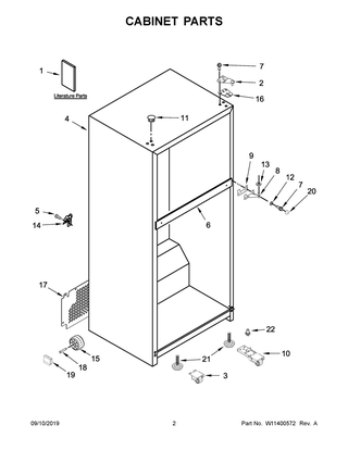 Cabinet Parts Diagram and Parts List for ART308FFDB06  Maytag Refrigerator