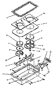 Section 12 Diagram and Parts List for CC8-P8591904S  Amana Cooktop