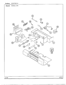 Controls Diagram and Parts List for HMG611390  Admiral Refrigerator