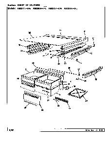 Chest Of Drawers Diagram and Parts List for RB23KA-4AW BG97C Magic Chef Refrigerator