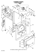 CABINET PARTS Diagram and Parts List for MED5900TW1  Maytag Dryer
