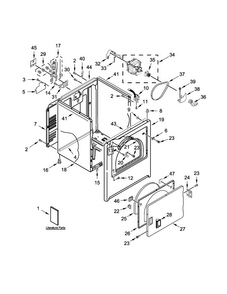 Cabinet Parts Diagram and Parts List for MEDC555DW2  Maytag Dryer