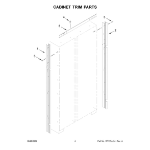 Cabinet Trim Parts Diagram and Parts List for JBSFS48NMX01  Jenn-Air Refrigerator