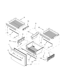 Freezer Door Parts Diagram and Parts List for JFX2897DRM02  Jenn-Air Refrigerator