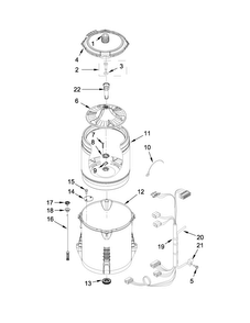 Basket And Tub Parts Diagram and Parts List for MVWP475EW0  Maytag Washer