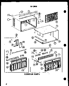 Exterior Parts Diagram and Parts List for 615-2J P54720-1R Amana Air Conditioner