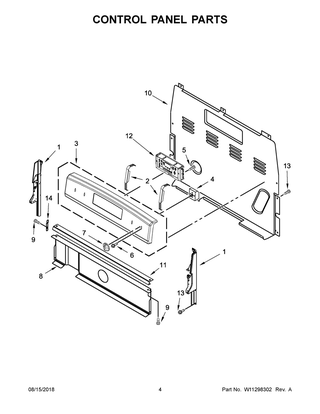 Part Location Diagram of W11747105 Whirlpool Control Board