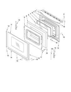 Door Parts Diagram and Parts List for MER7765WS1  Maytag Range