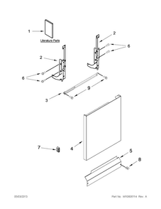 Door And Panel Parts Diagram and Parts List for ADB1100AWS1  Amana Dishwasher