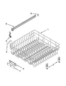 Upper Rack And Track Parts Diagram and Parts List for JDB8000AWB3  Jenn-Air Dishwasher
