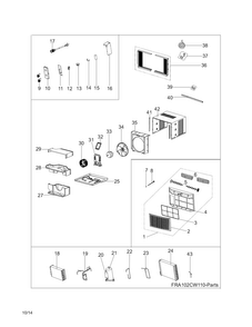 Recommended Spare Parts Diagram and Parts List for CAE100MR10  Crosley Air Conditioner