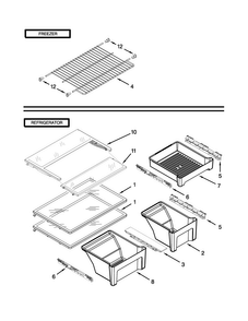 Shelf Parts Diagram and Parts List for M9RXDGFYW11  Maytag Refrigerator