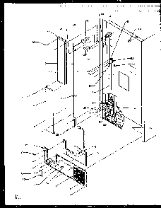 Rear Cabinet Diagram and Parts List for TS18RBW-P1158407WW  Amana Refrigerator