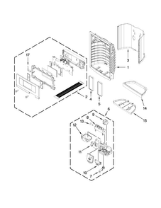 Dispenser Front Parts Diagram and Parts List for MFI2670XEW8  Maytag Refrigerator