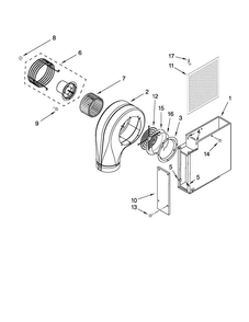 Blower Unit Parts Diagram and Parts List for JED8230ADS16  Jenn-Air Cooktop