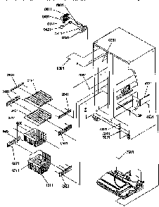 Freezer Shelves And Light Diagram and Parts List for 57089-P1190814WE  Amana Refrigerator
