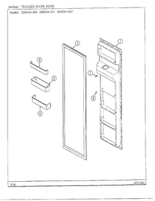 Freezer Inner Door Diagram and Parts List for HMG641861  Admiral Refrigerator