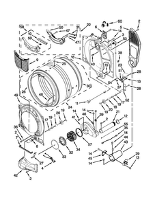 Bulkhead Parts Diagram and Parts List for MGD6000AG0  Maytag Dryer