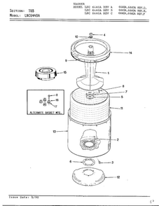 Tub Parts Diagram and Parts List for 6440A REV J Norge Washer