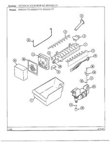 Optional Ice Maker Kit Diagram and Parts List for HMG241771  Admiral Refrigerator
