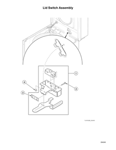 Lid Switch Assembly Diagram and Parts List for AWNE9RSN115TW01  Speed Queen Washer