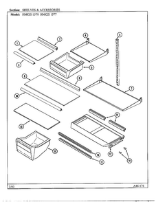 Shelves And Accessories Diagram and Parts List for HMG211577  Admiral Refrigerator