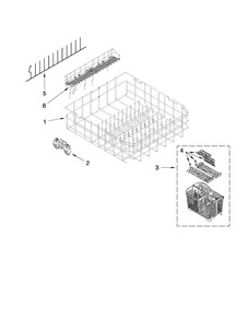 Lower Rack Parts Diagram and Parts List for MDB6709AWW3  Maytag Dishwasher