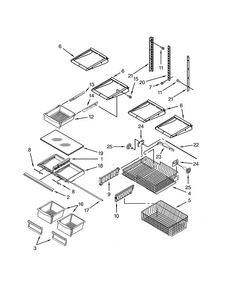 Shelf Parts Diagram and Parts List for MBF1958XEB6  Maytag Refrigerator