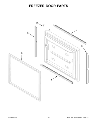 Freezer Door Parts Diagram and Parts List for JFC2290RTB02  Maytag Refrigerator
