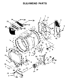 Bulkhead parts Diagram and Parts List for MED7230HC0  Maytag Dryer